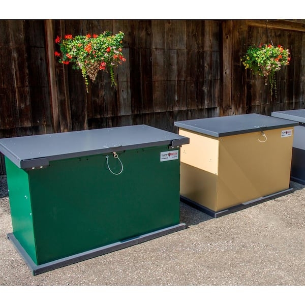 Outdoor Storage Cabinet: Forest Green Animal Proof Latch Bin