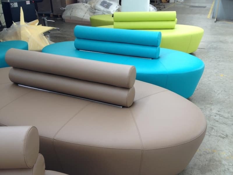 Oval Sofa with Double Bolster Back and Matte Finish