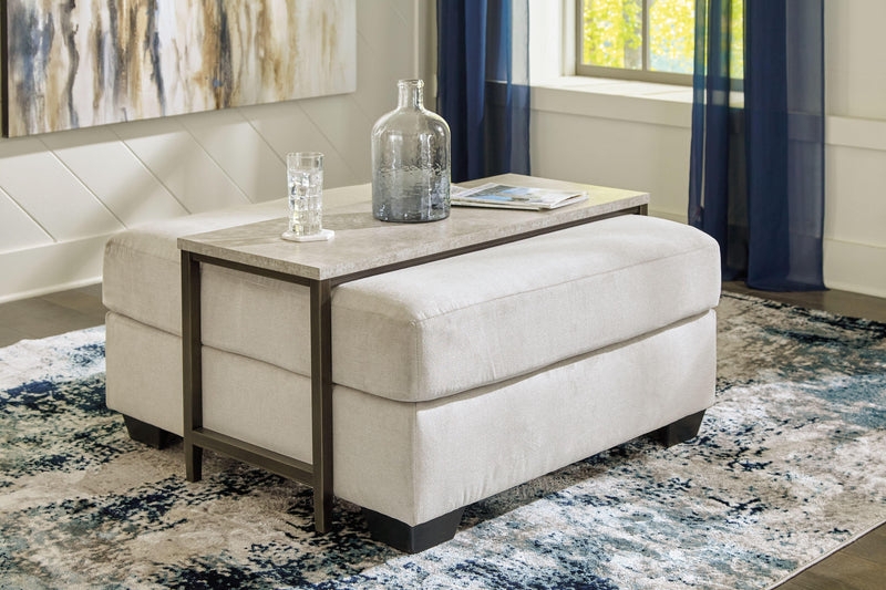 Over Ottoman Table: Stone Look Console Table Design