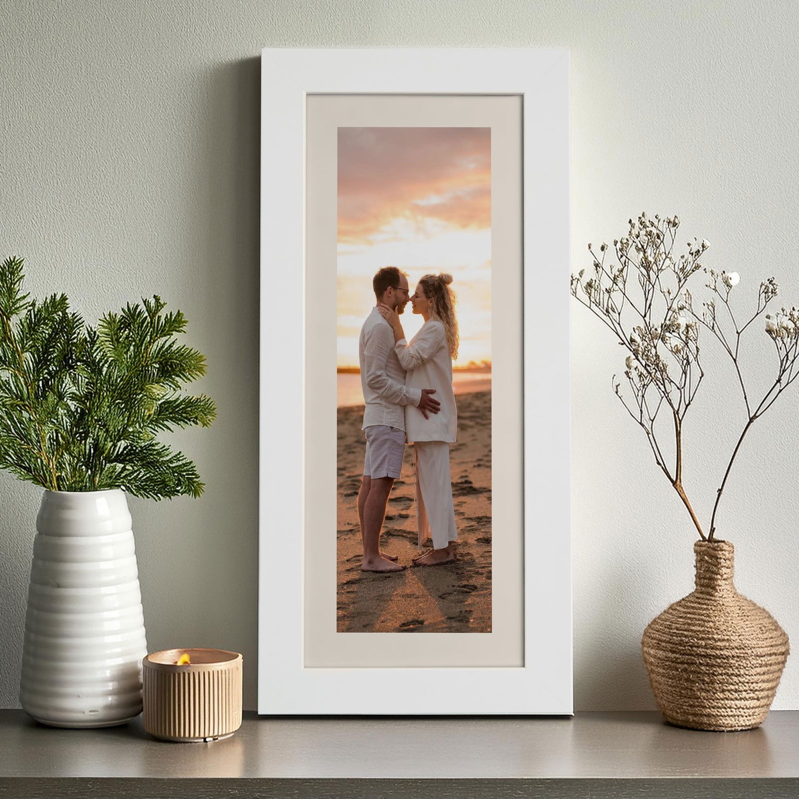 Panoramic Frame Vertical Panoramic Format Jute Wrapped Texture
