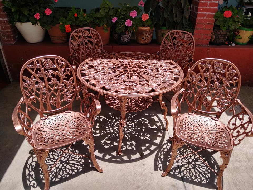 Patio Dining Set: Hummingbird Patio Set in Antique Copper