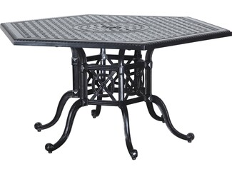 Patio Dining Table: Ornate Pedestal and Umbrella Hole