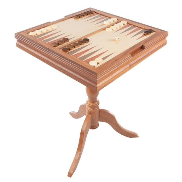 Pedestal Game Table with Backgammon Pedestal Table and Tripod Base