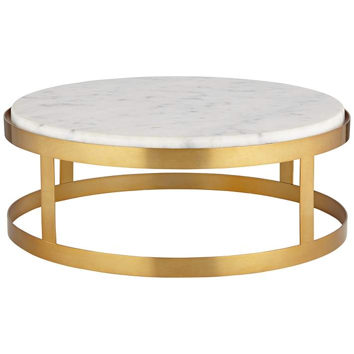 Pedestal Riser: Gold Metal Frame Marble And Gold Lamp Riser
