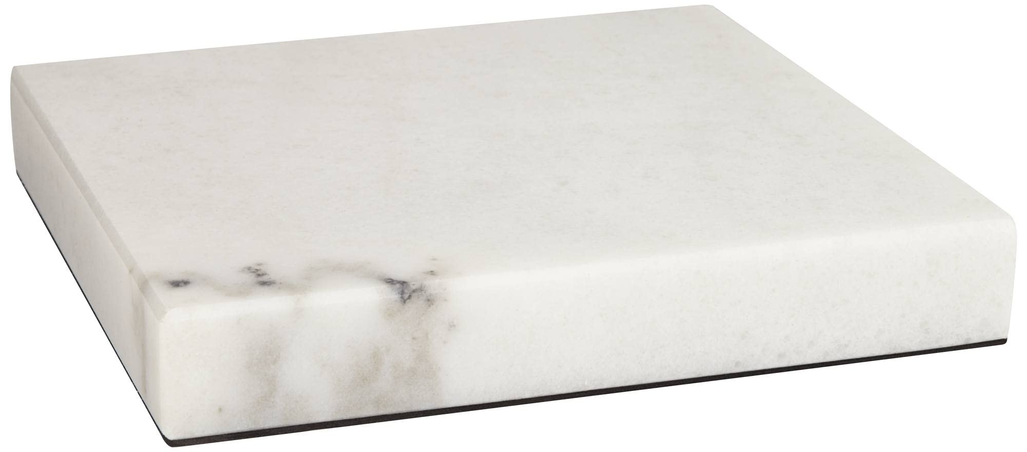 Pedestal Riser: Low Profile Square White Marble Lamp Riser
