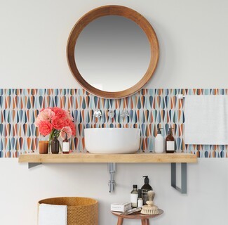 Peel And Stick Backsplash Teardrop Pattern Retro Tile Design