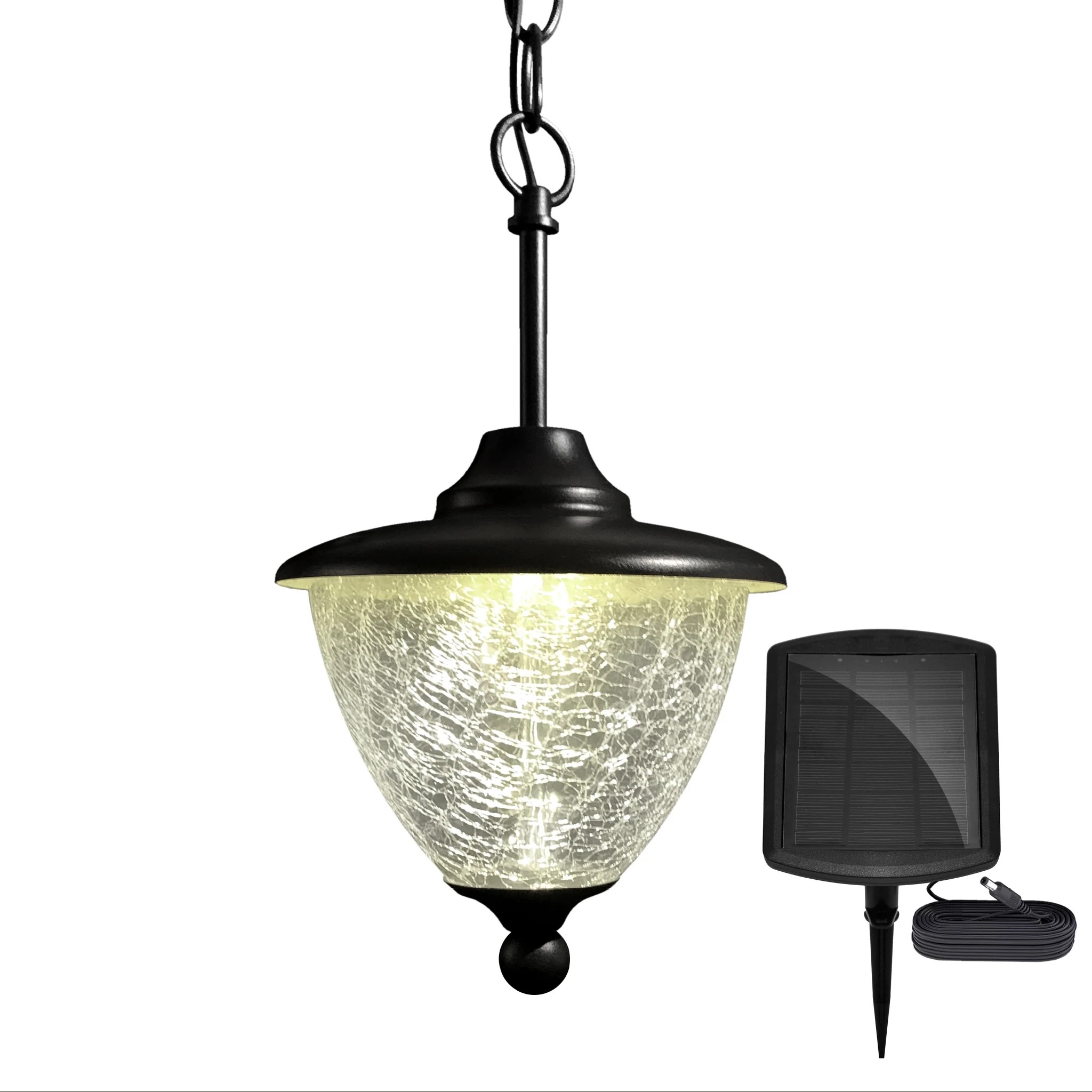 Pendant Light Crackled Glass Shade Hanging Light Panel