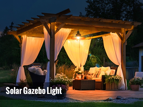 Pendant Light Metal Dome Solar Outdoor Hanging Barn Light
