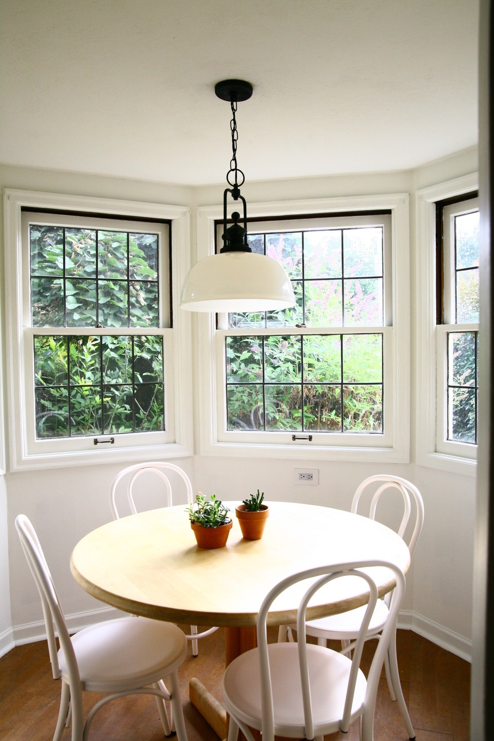 Pendant Light: Oversized Dome Shade, Black Window Grids