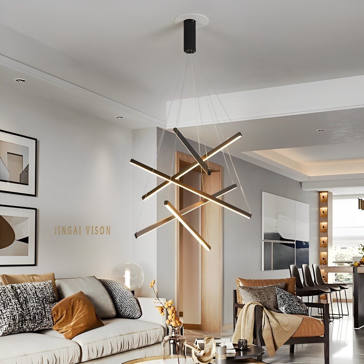 Pendant Light: Sculptural Design Minimalist Strip Lighting LED Bars