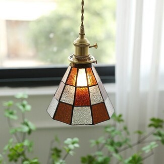 Pendant Light with Geometric Cone and Turn Key Socket