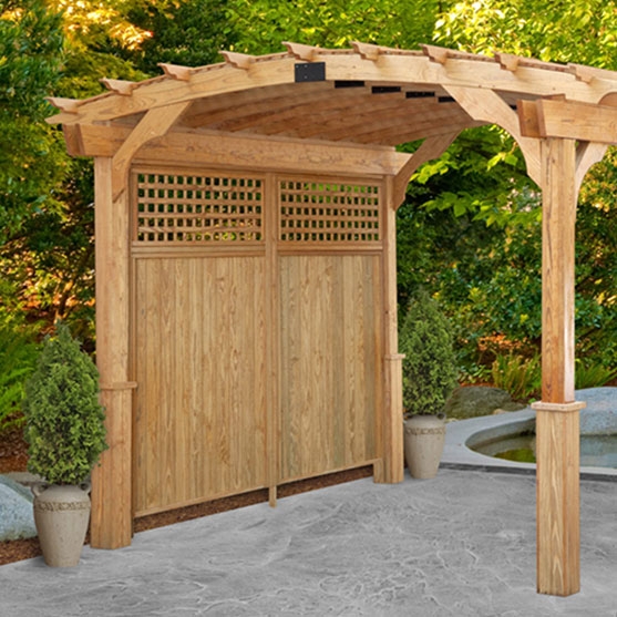 Pergola Arched Beams and Lattice Screen Arched Outdoor Pergola