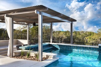 Pergola Corrugated Metal Roof Minimalist Pool Pergola