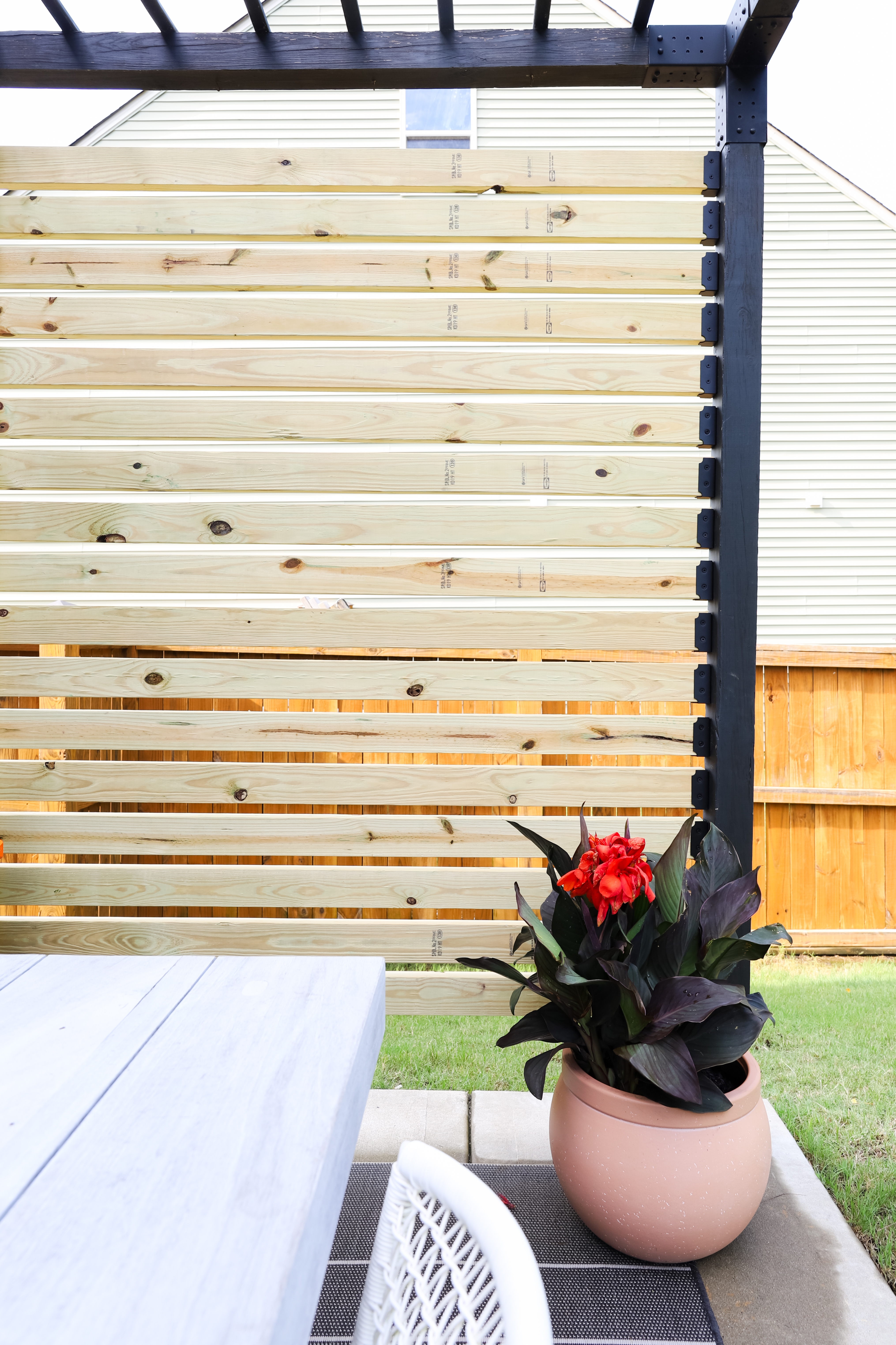 Pergola Privacy Wall Black Brackets Privacy Screen