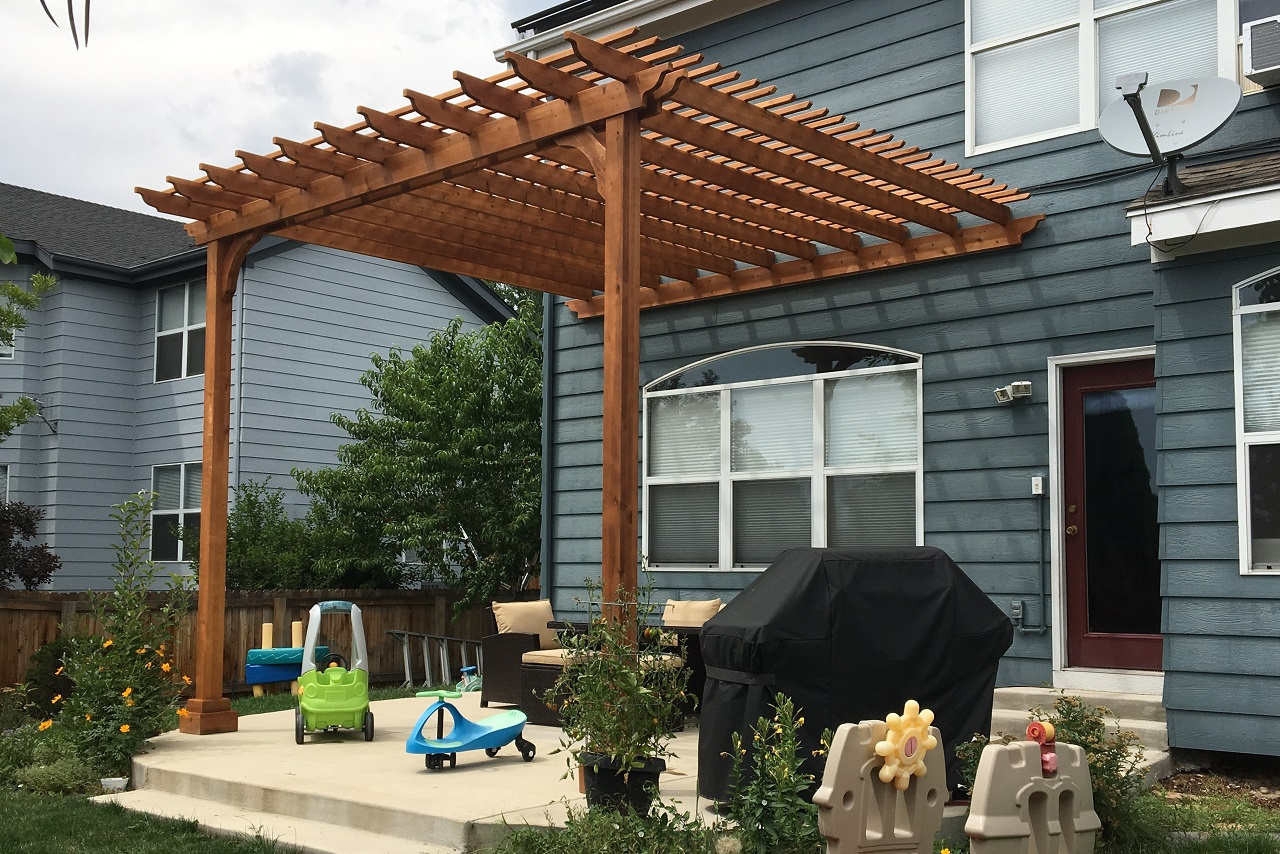 Pergola Wall Mounted Design and Wall Mounted Cedar Pergola