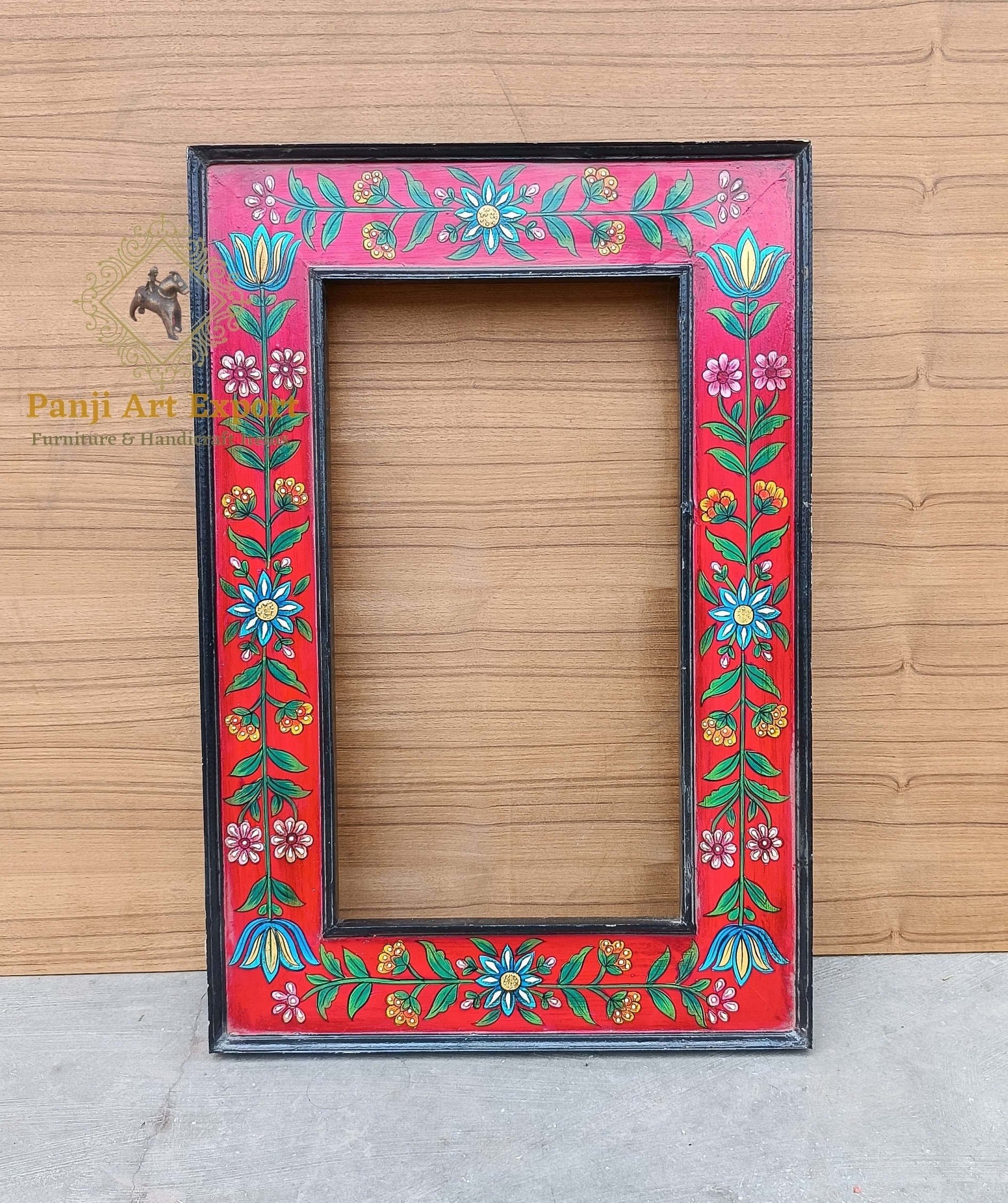 Photo Frame with Hand Painted Floral and Indian Photo Frame Design