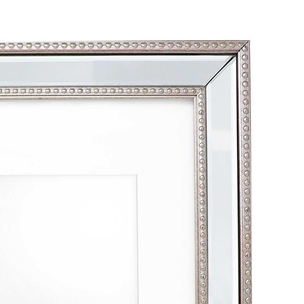 Picture Frame Beaded Trim Deep Slant Beveled Mirror Classic