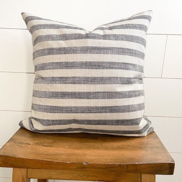 Pillow Cover Horizontal Stripes Woven Texture Farmhouse
