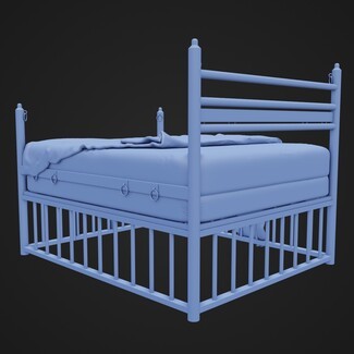 Platform Bed: Industrial Metal Bed Frame with Rings