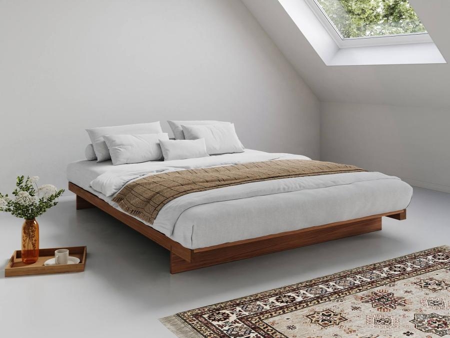 Platform Bed Recessed Legs Low Profile Attic Frame
