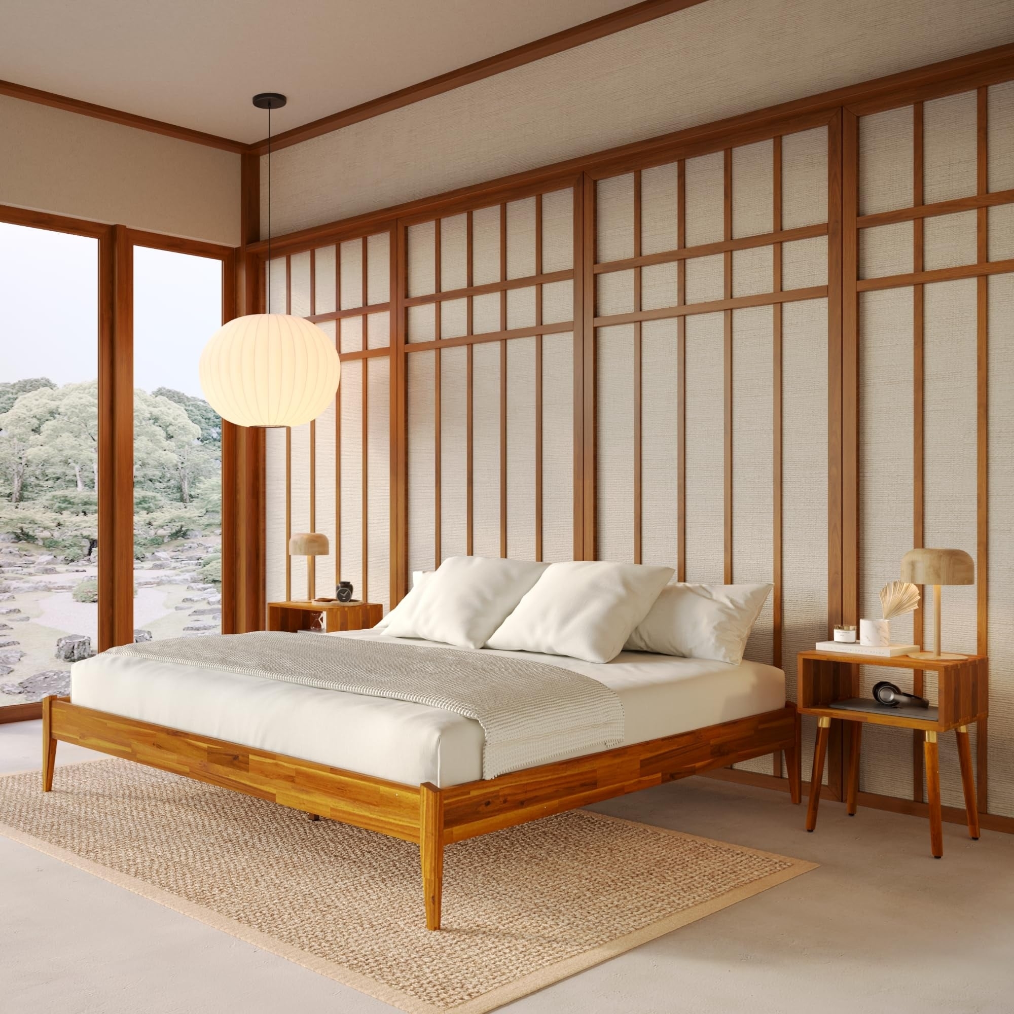 Platform Bed Tapered Legs Japanese Joinery Wood Frame