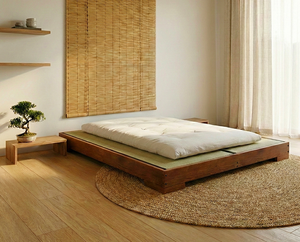 Platform Bed Tatami Mat Base Organic Wabi Sabi Decor