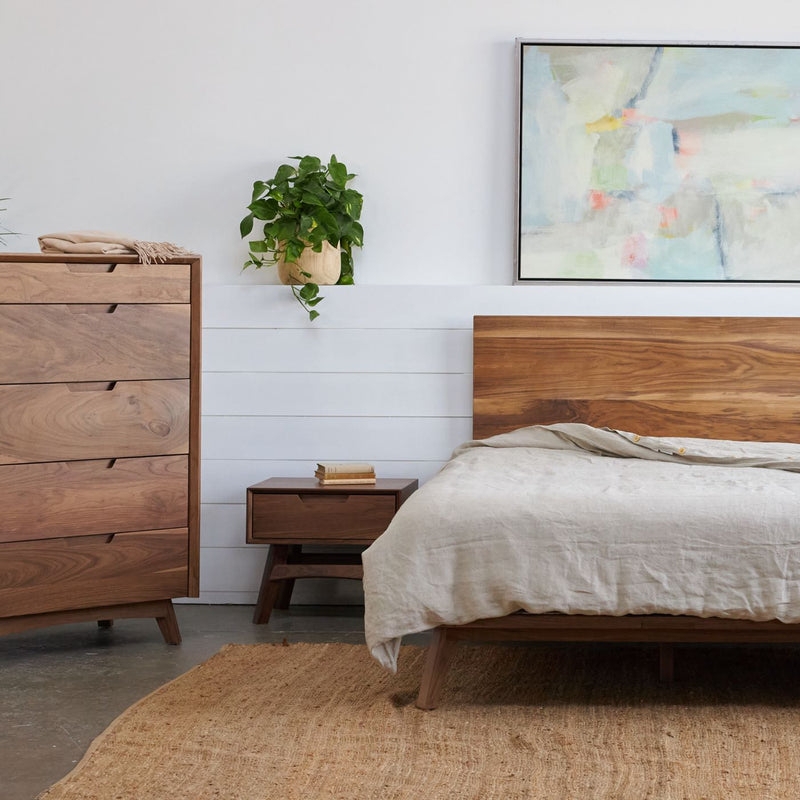 Platform Bed With Integrated Pulls | Mid Century Bed