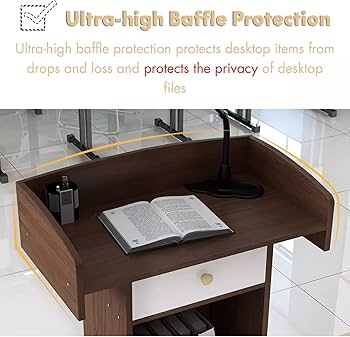 Podium Stand High Side Baffles with Walnut and White Contrast