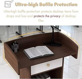 Podium Stand High Side Baffles with Walnut and White Contrast