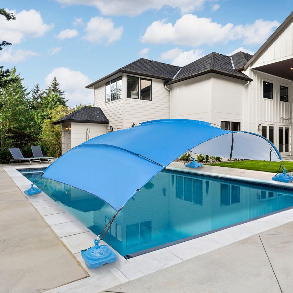 Pool Canopy Arched Blue Canopy Arched Pool Sunshade