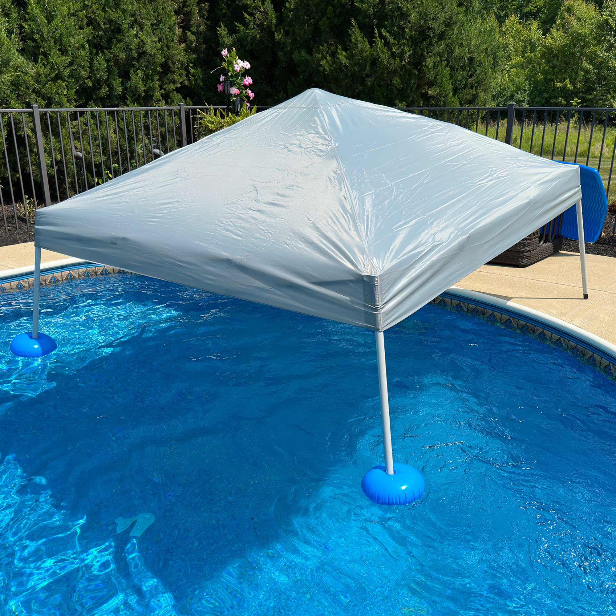 Pool Canopy Silver Gray Pop Up Floating Pool Canopy