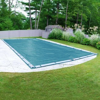Pool Cover Teal Blue Water Tube Winter Pool Maintenance