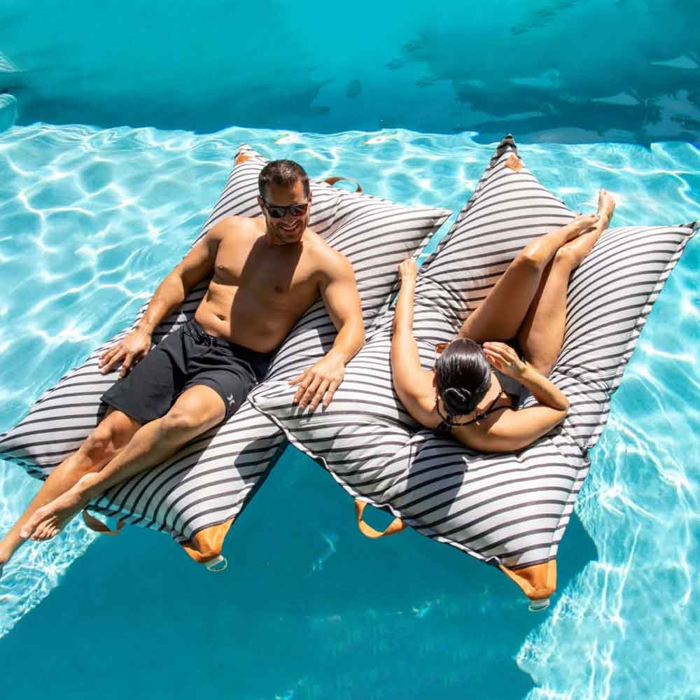 Pool Float Oversized Bean Bag Striped Luxury Bean Bag Pool Float