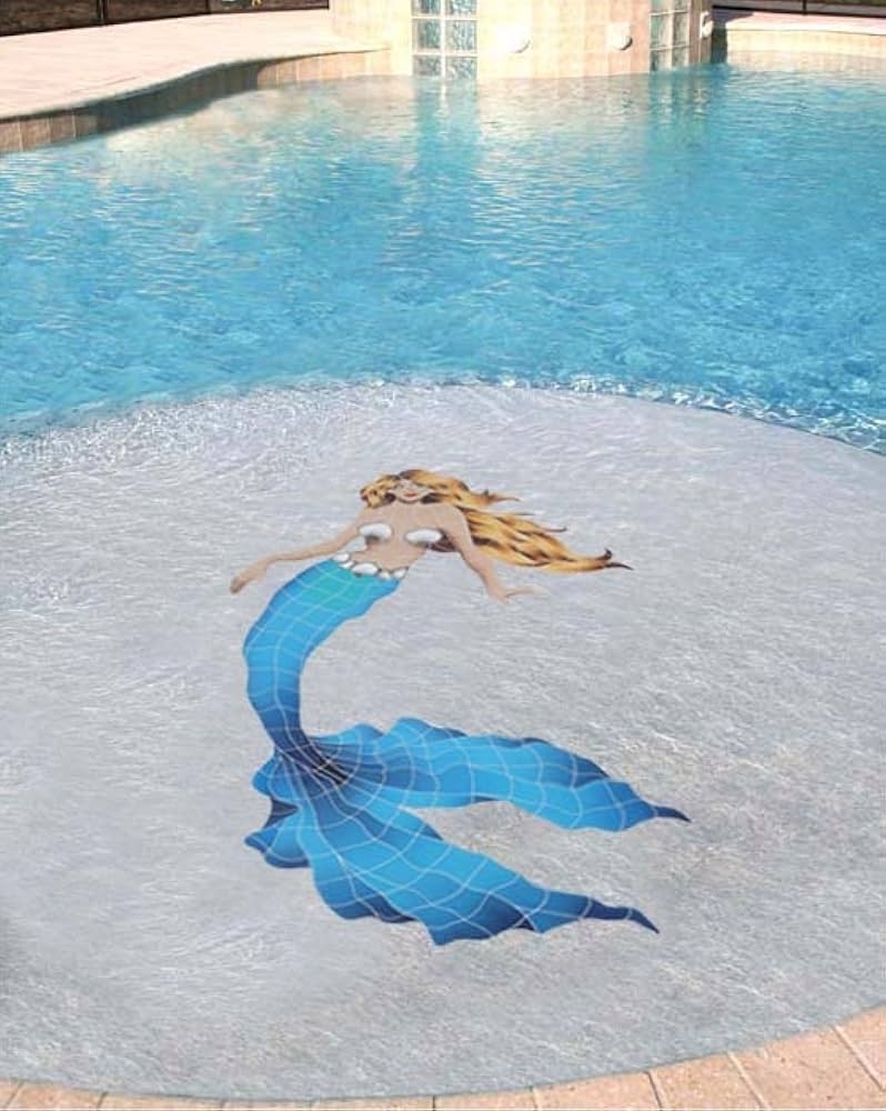 Pool Mosaic Sun Shelf Inlay Mermaid Pool Mosaic