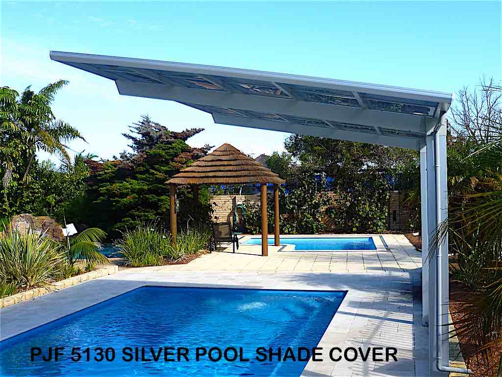 Pool Shade Silver Cantilevered Architectural Pool Shade