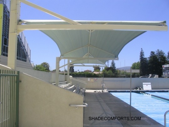 Pool Shade Structure Sage Green Tiered Bleacher Canopy