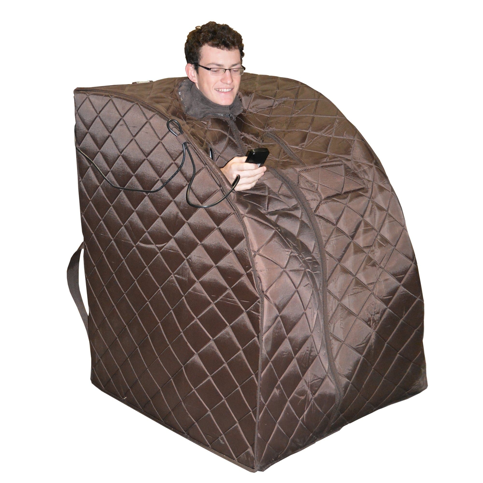 Portable Sauna: Chocolate Brown Diamond Quilted Unit