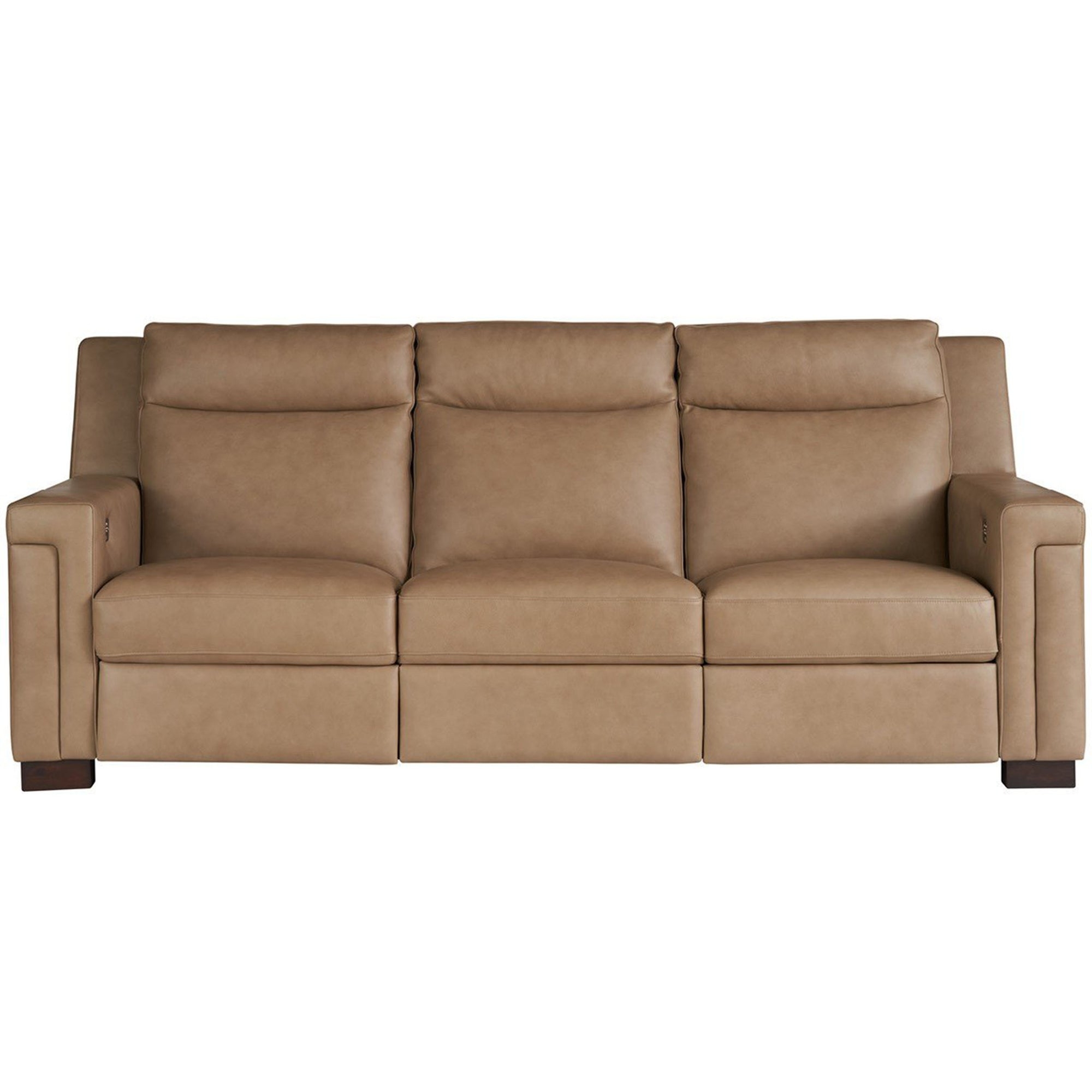 Power Motion Sofa: Camel Leather Semi Matte Camel Power Sofa