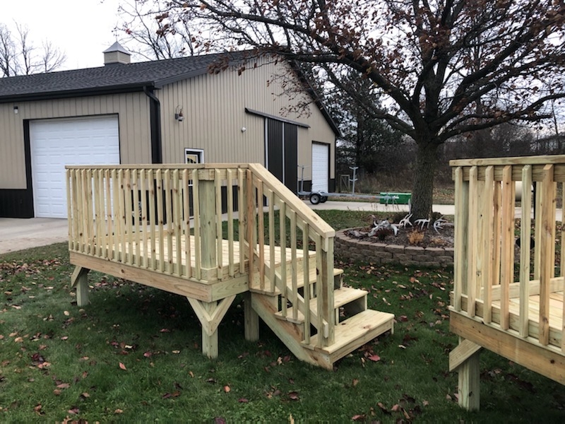 Prefab Deck Angled Bracing Matte Backyard Step Deck