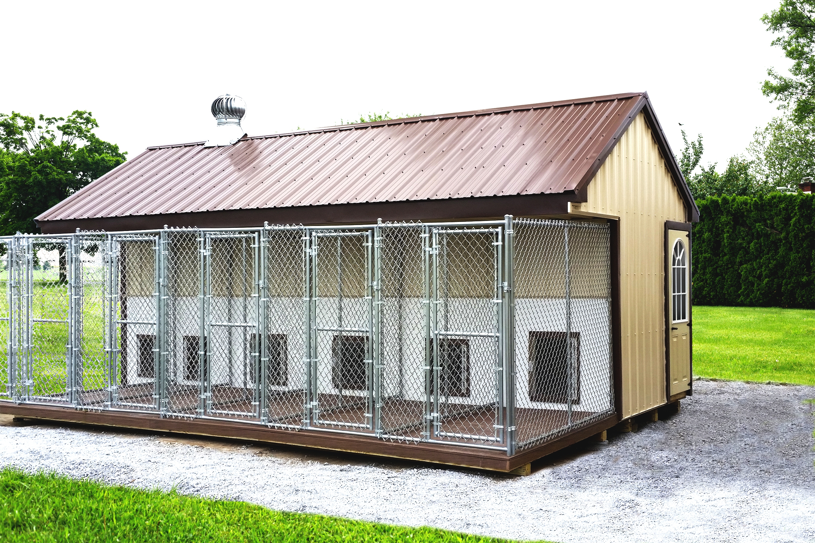 Professional Dog Kennel: Six Box Design Gabled Roof