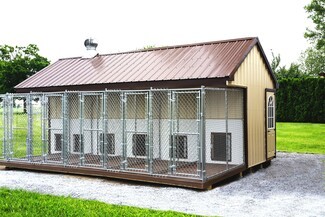 Professional Dog Kennel: Six Box Design Gabled Roof