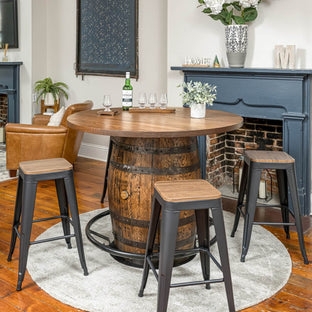 Pub Table Set displaying Mixed Materials and Footrest