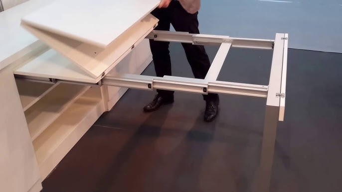 Pull Out Table: Folding Cabinet Integrated Table with Telescopic Slides