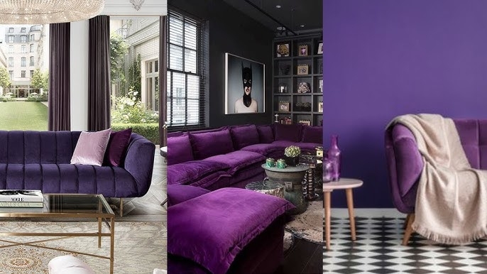 Purple Sofa with Amethyst Tones and Royal Purple Accents