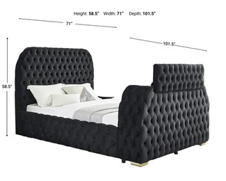 Queen Bed Arched Headboard TV Mount Footboard Design
