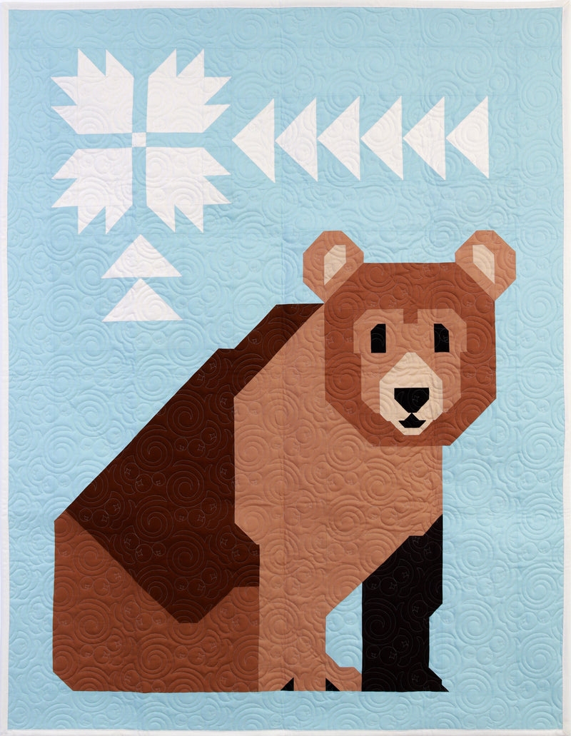 Quilt Geometric Bear Design Spiral Topstitching Modern Nursery