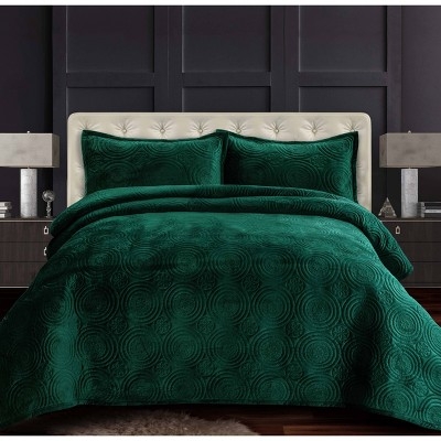 Quilt Set Velvet Medallion Oversized Velvet Quilt Set