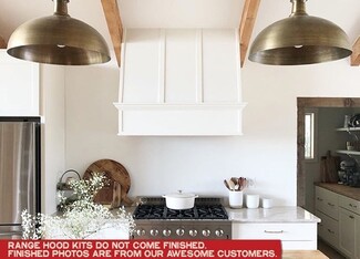 Range Hood Cover White Farmhouse Vent Hood Vertical Batten