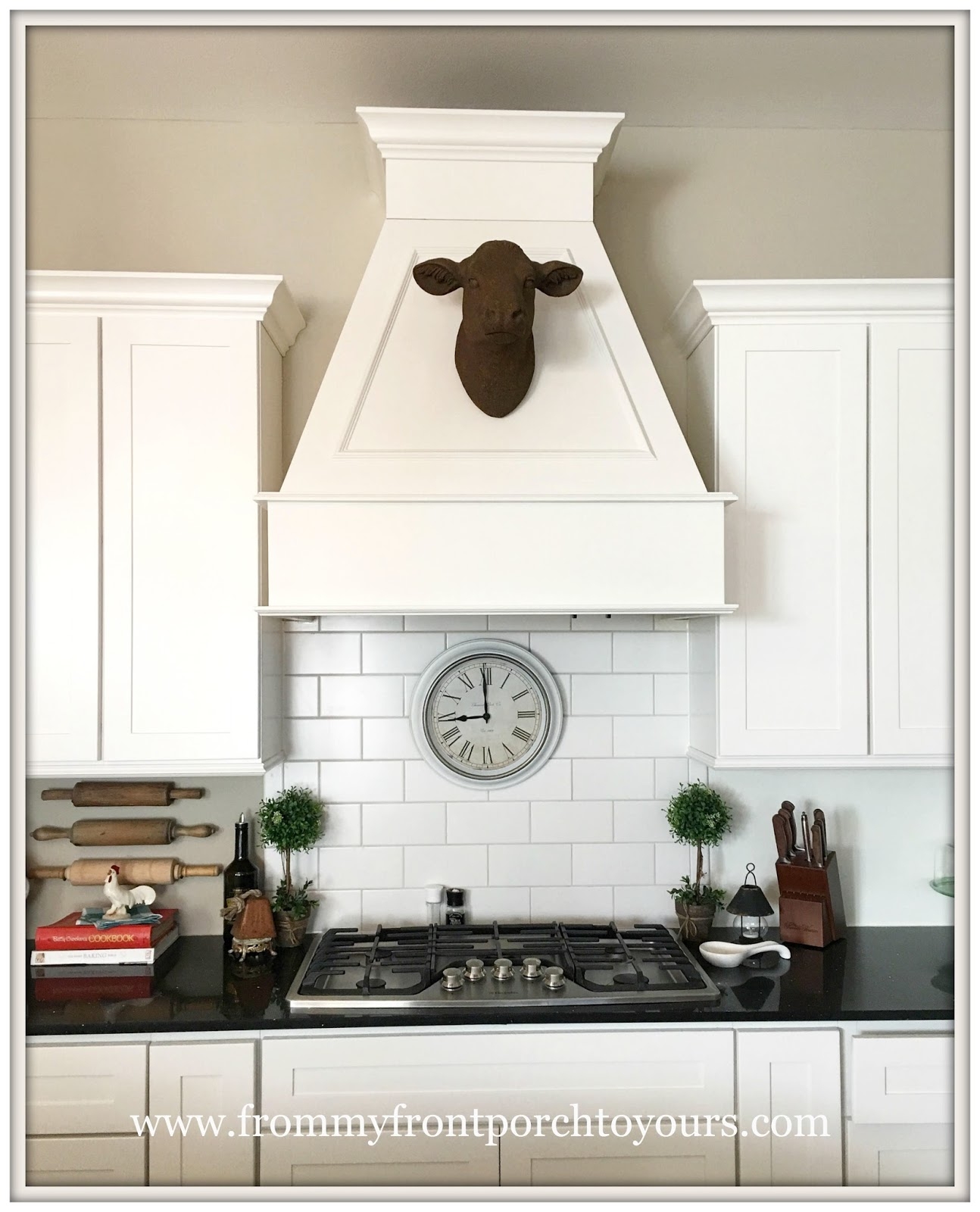 Range Hood Cow Head Bust Custom Tapered Hood Architecture
