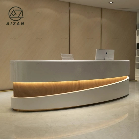 Reception Desk with Illuminated S-Curve and LED Backlight